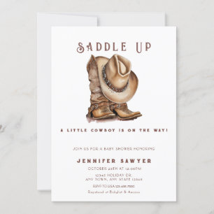 Rustic Country Western Cowboy Baby Shower Invitation