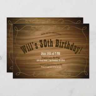 Rustic Country Western Cowboy Birthday Party Invitation