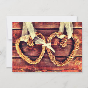 Rustic Country Western Hearts Wedding Invitations