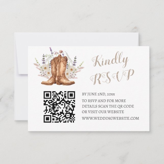Rustic Country Western RSVP Cards (Front)