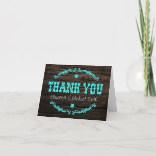 Rustic Country Western Star Thank You Card
