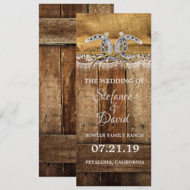 Rustic Country Western Wedding Announcement (Front/Back)