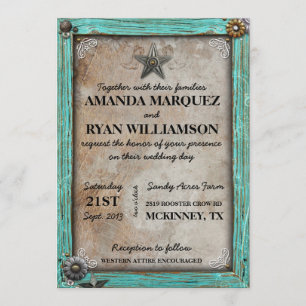 Rustic Country Western Wedding Invitation