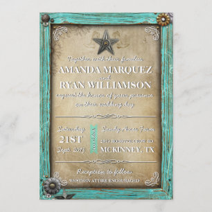 Rustic Country Western Wedding Invitation