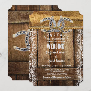 Rustic Country Western Wedding Invitations