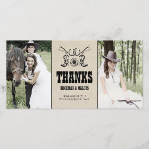 Rustic Country Western Wedding Photo Cards