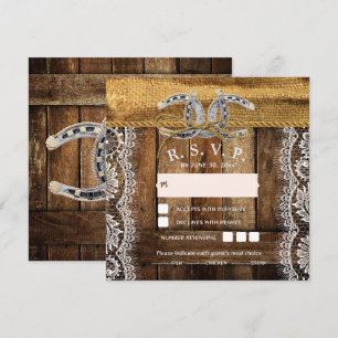 Rustic Country Western Wedding RSVP Card