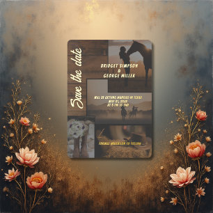 rustic country western wedding save the date 