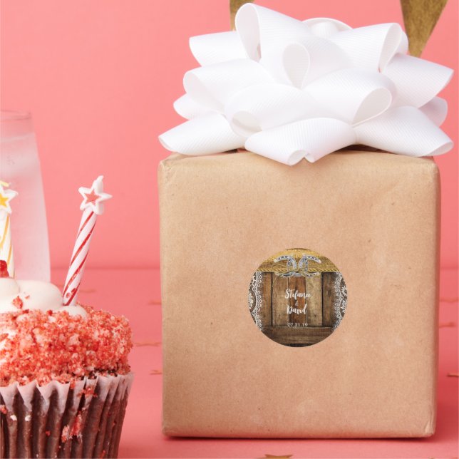 Rustic Country Western Wedding Sticker (Party)