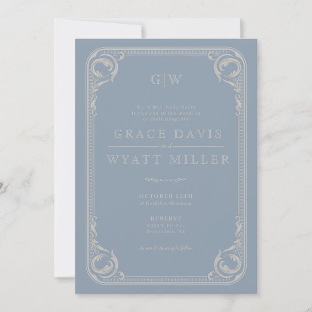  Rustic Country Western Wedding with Details  Invitation (Front)