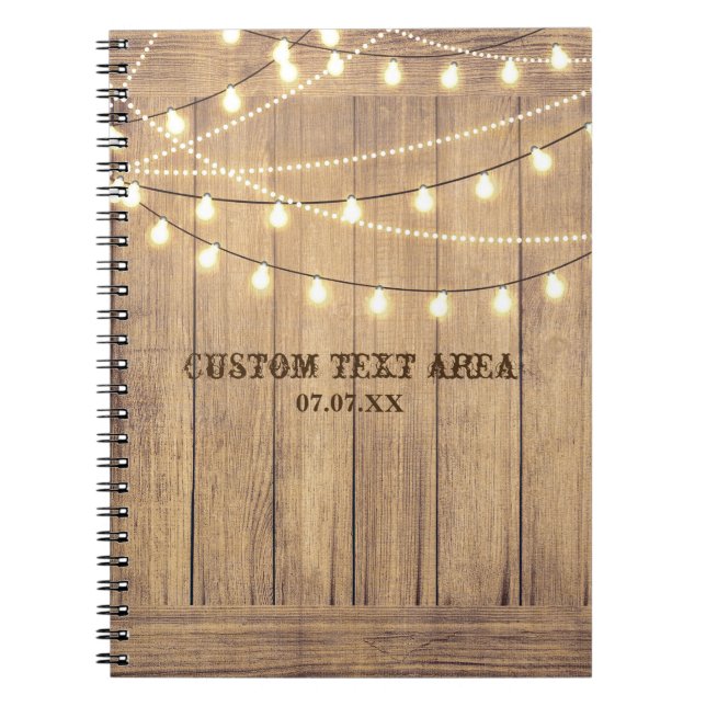 Rustic Country Western Wood & Lights Journal (Front)