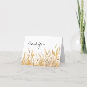 Rustic Country Wheat Agriculture Bridal Shower Thank You Card