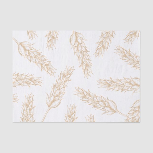 Rustic Country Wheat Stalks Tissue Paper (Front)