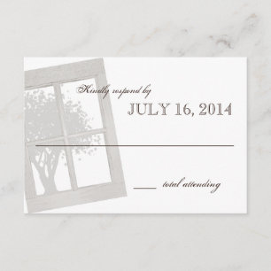 Rustic Country Window Frame Wedding RSVP Card