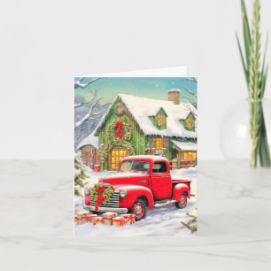 Rustic Country Winter Homestead Merry Christmas Holiday Card