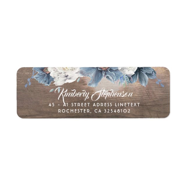 Rustic Country Wood and Dusty Blue Flowers (Front)