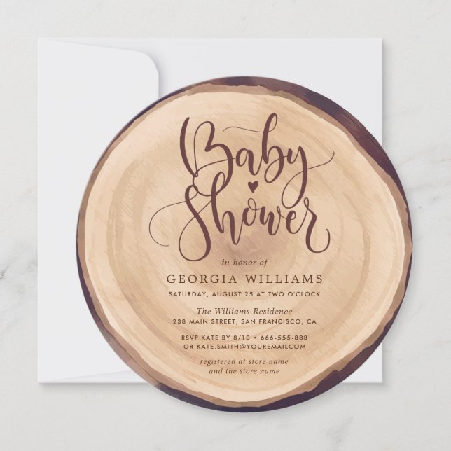 Rustic Country Wood Baby Shower Invitation (Front)