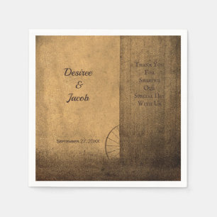 Rustic Country Wood Barn Vintage Western Wedding Napkin