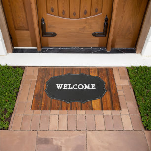 Rustic Country, Wood, Chalkboard, Welcome Doormat