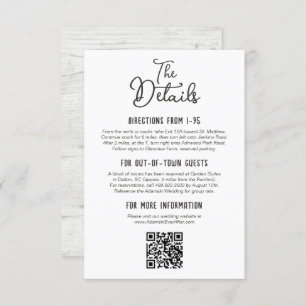 Rustic Country Wood Fall Farm Wedding Details Enclosure Card