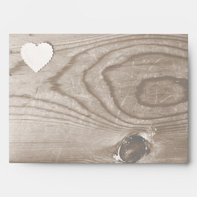 Rustic Country Wood Grain Invitation Envelopes (Front)