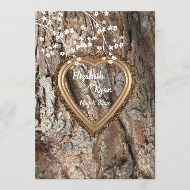 Rustic Country, Wood Heart Frame, Wedding Advice, Advice Card (Front)