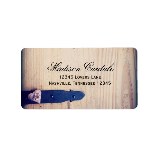 Rustic Country Wood Latch Wedding Address Labels (Front)