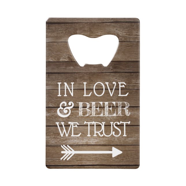 Rustic Country Wood Look Wedding Beer (Front)