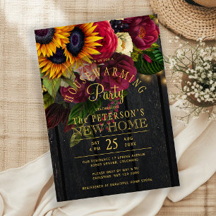 Rustic country wood new house housewarming party invitation