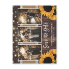 Rustic Country Wood Sunflower Photo Save The Date