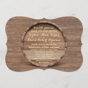 Rustic Country Wooden Barrel Wedding Invitation