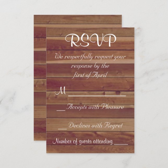 Rustic Country Wooden Invitation (Front/Back)