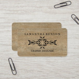 Rustic Country Wooden Texture Graphic Business Car Card