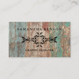 Rustic Country Wooden Texture Graphic Business Car Card