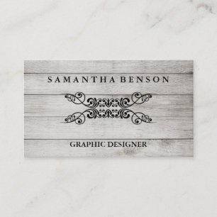 Rustic Country Wooden Texture Graphic Business Card
