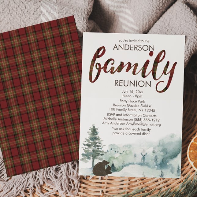 Rustic Country Woodland Animals Family Reunion Invitation (Creator Uploaded)