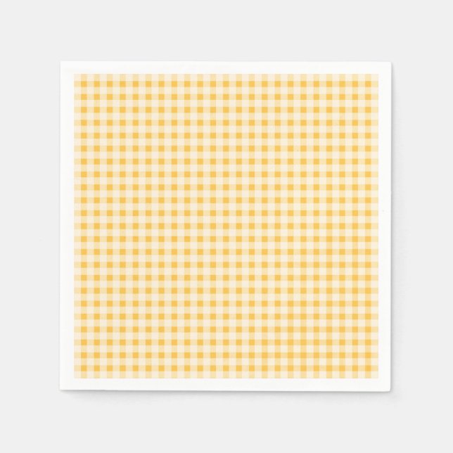 RUSTIC COUNTRY YELLOW GINGHAM NAPKIN (Front)