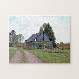 Rustic Countryside Barn on a Gravel Road Jigsaw Puzzle