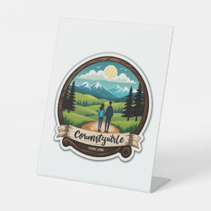 Rustic Countryside Charm Wedding Invitation   Wood Pedestal Sign