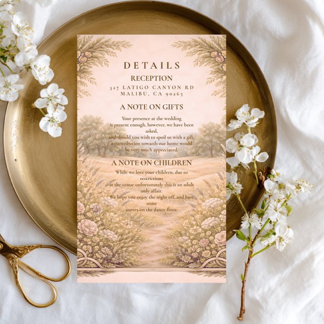 Rustic Countryside Garden Wedding Enclosure Card (Creator Uploaded)