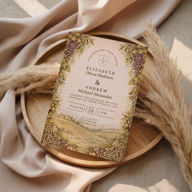 Rustic Countryside Vineyard Wedding Invitation (Creator Uploaded)