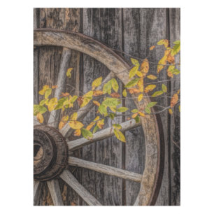Rustic Countryside Wagon Wheel  Tablecloth