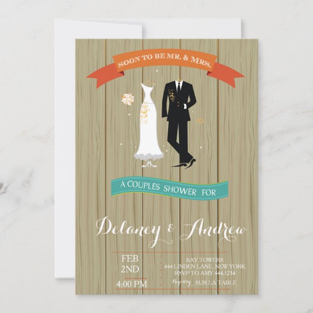 Rustic Couples Shower Invitation (Front)