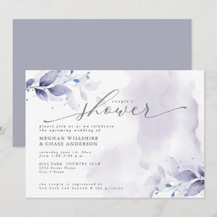 Rustic Couple's Shower Plum Purple Foliage Invitation