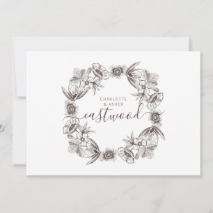 Rustic Couples Wedding Monogram  Card