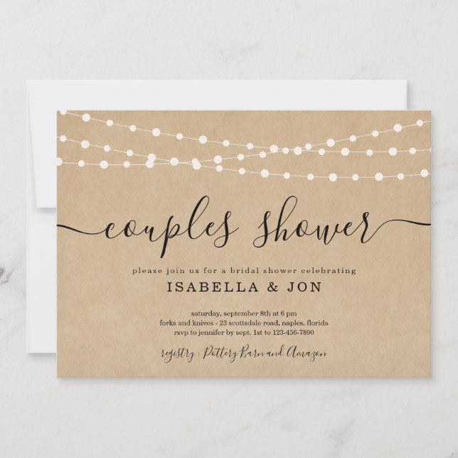 Rustic Couples Wedding Shower Invitation (Front)