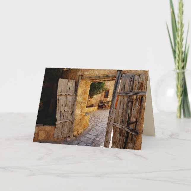 Rustic Courtyard, All Occasion Blank Greeting Card (Front)