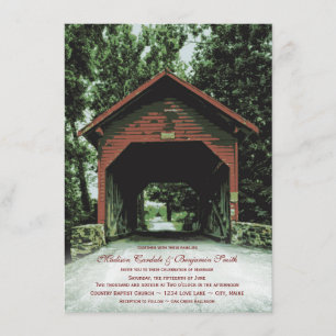 Rustic Covered Bridge Country Wedding Invitations
