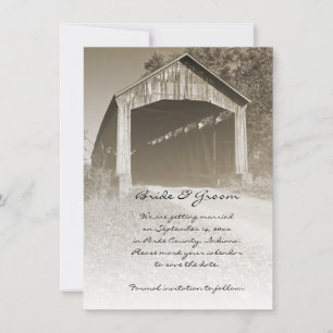Rustic Covered Bridge Wedding Save the Date