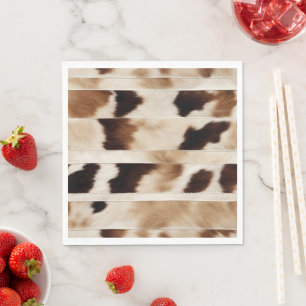 Rustic Cow Print Western Country Cowboy Party Napkin